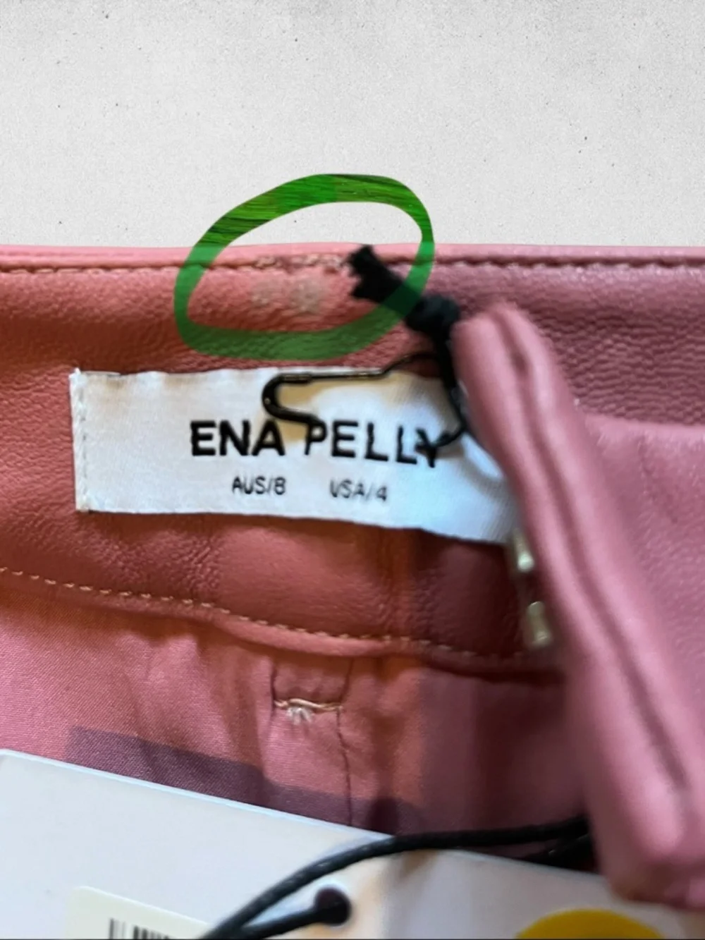 Ena Pelly Danielle Mauve Leather Pants Wide Leg High Rise NWT Size 4 Minimalist